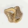 Free Form White Sapphire Ring 18 Karat Yellow Gold