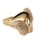 Free Form White Sapphire Ring 18 Karat Yellow Gold