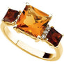 Genuine Multicolor Citrine Ring
