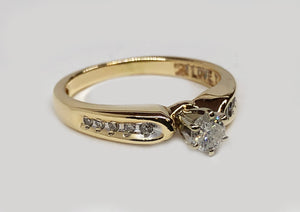 Engagement Diamond Ring 14 Karat Yellow Gold
