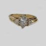 Engagement Diamond Ring With Trillions Insert 14 Karat Gold