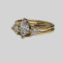 Engagement Diamond Ring With Trillions Insert 14 Karat Gold