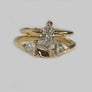 Engagement Diamond Ring With Trillions Insert 14 Karat Gold