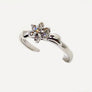 Flower Design Diamond Ring 14 Karat White Gold