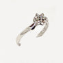 Flower Design Diamond Ring 14 Karat White Gold