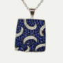 Sapphire and Diamond Pendant 18 Karat White Gold
