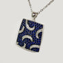 Sapphire and Diamond Pendant 18 Karat White Gold