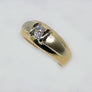 Mens Diamond Ring Solid 14 Karat White Yellow Gold
