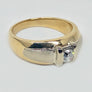 Mens Diamond Ring Solid 14 Karat White Yellow Gold