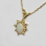 Opal Pendant 14 Karat Yellow Gold and Diamonds