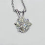 Princess Cut Diamond Pendant 14 Karat White Gold