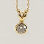 Round Diamond Pendant 14 Karat Yellow Gold