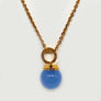 Blue Stone Bead in Bronze Rebecca Necklace 30"