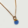 Blue Stone Bead in Bronze Rebecca Necklace 30"