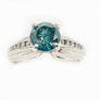 Teal Natural Diamond 14 Karat White Gold