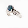 Teal Natural Diamond 14 Karat White Gold