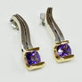 Custom Made Amethyst Earrings 18K and Sterling