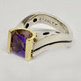 Custom Made Amethyst Ring 18Karat and Sterling Silver