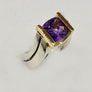 Custom Made Amethyst Ring 18Karat and Sterling Silver