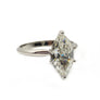 Solitaire Marquis Diamond Ring 14 Karat Gold