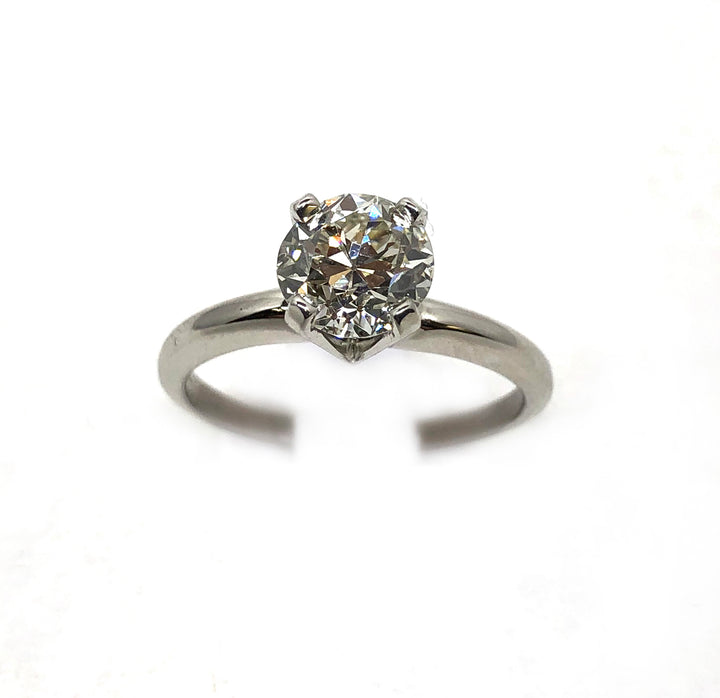 Solitaire Round Diamond Ring 14K Gold