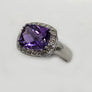 Amethyst And Diamond Ring in 14 Karat White Gold