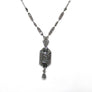 Retro Look Diamond Pendant in 14 Karat White Gold.
