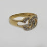 Double "C" Diamond Ring in 14 Karat Yellow Gold