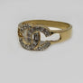 Double "C" Diamond Ring in 14 Karat Yellow Gold