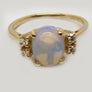 Opal Ring 14 Karat Yellow Gold Diamonds