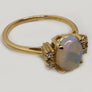 Opal Ring 14 Karat Yellow Gold Diamonds