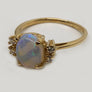 Opal Ring 14 Karat Yellow Gold Diamonds