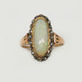 Antique Opal And Diamond Ring 10 Karat Yellow Gold