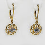 Gold Dangle Filigree Earrings Cubic Zirconia