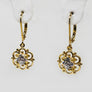 Gold Dangle Filigree Earrings Cubic Zirconia