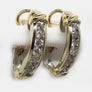 Channel Set Diamond Earrings Omega Clip and Post 14 Karat Yellow Gold