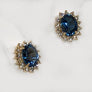 Blue Topaz And Diamond Earrings 14 Karat Yellow Gold