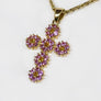 Pink and Yellow Sapphire Cross in 18 Karat Gold