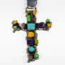 Sterling Silver Multicolor Cross