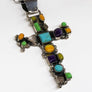 Sterling Silver Multicolor Cross