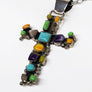 Sterling Silver Multicolor Cross