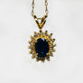 Sapphire and Diamond Pendant 14 Karat Yellow Gold