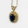 Sapphire and Diamond Pendant 14 Karat Yellow Gold