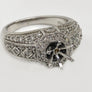 Milgrain Diamond Ring .75Ct Diamonds 14Karat White Gold