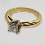 Solitaire Princess Cut Diamond 14Karat Yellow Gold