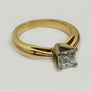 Solitaire Princess Cut Diamond 14Karat Yellow Gold