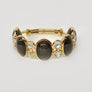 Black Spinel Ring with Diamonds in 18 Karat Yellow Gold