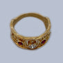 Woman Diamond And Ruby Filigree Ring 14Karat Yellow Gold