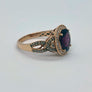 Garnet and Diamond Ring Rose Gold 14Karat