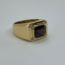Gents Garnet and Diamond Ring 14Karat Yellow gold